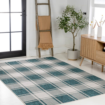 Sabine Traditional Farmhouse Bold Gingham Area Rug